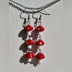 Handmade Mushroom Drop Earrings